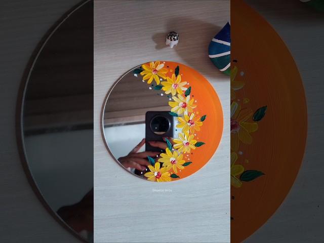 Let's paint a mirror  #mirrorart #satisfying #arttherapy #trending #creative #handmade #homedecor