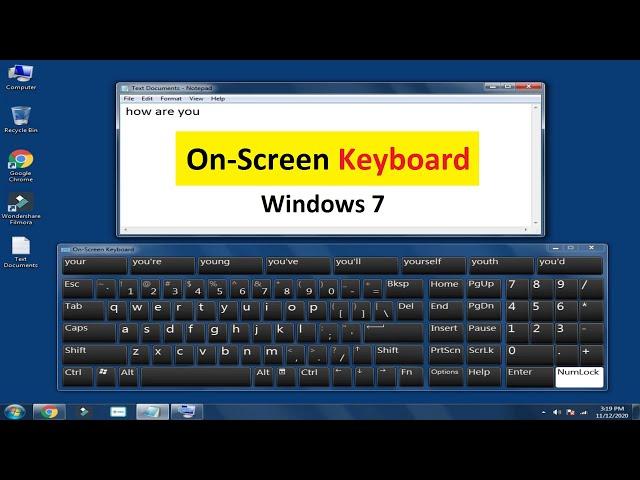 On Screen Keyboard In Windows 7 | Computer Me Keyboard Kaise Laye Windows 7