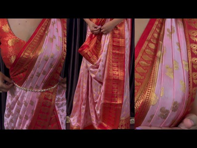 Silk Saree Draping | Perfect Saree Pleating Step by step| Party wear Sarees Styling|