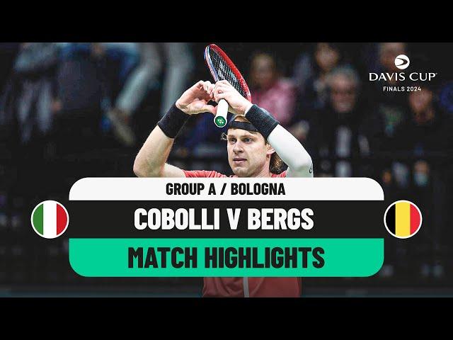 Flavio Cobolli v Zizou Bergs Highlights | Italy v Belgium Davis Cup 2024 Finals Group Stage