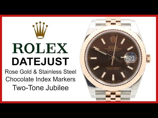 ▶ Rolex Datejust 41 REVIEW: Two Tone Rose Gold, Chocolate Index, Fluted Bezel, Jubilee - 126331