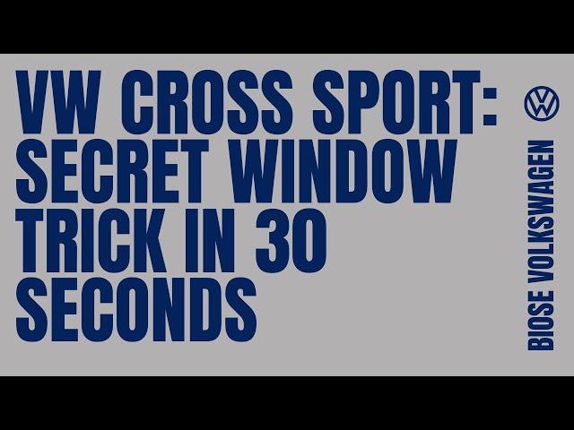 Volkswagen Atlas Cross Sport: Secret Window Trick