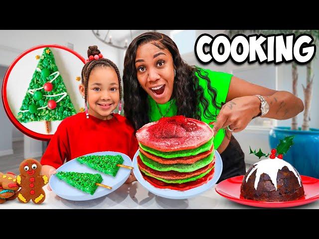 HOW TO MAKE CHRISTMAS RICE KRISPIES TREATS! COOKING WITH KESHIA & KIKI | THE RUSH FAM