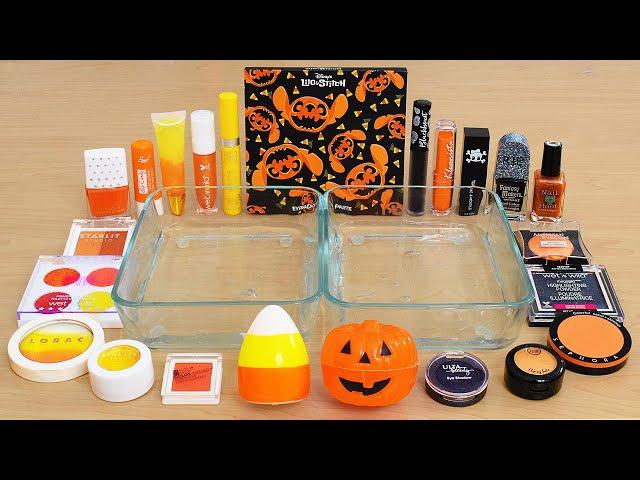 Halloween Slime ASMR - Mixing Makeup Eyeshadow Into Slime ASMR