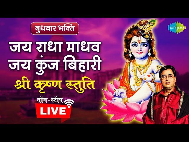 जय राधा माधव जय कुंज बिहारी~ श्री कृष्ण को समर्पित अमृत भजन | Jagjit Singh | Krishna Bhajan | LIVE