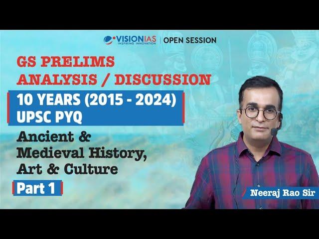 GS Prelims 10 Years' UPSC PYQ Trend Analysis | Ancient & Medieval History, Culture | Part 1