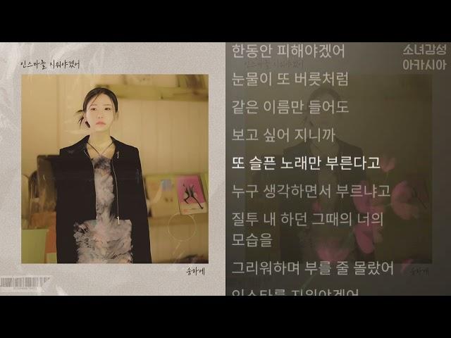 송하예 -  인스타를 지워야겠어