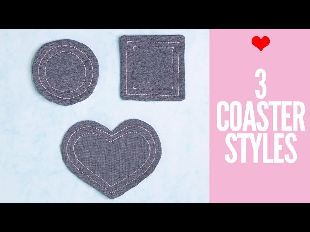 DIY Fabric Coasters - Easy Tutorial 3 Shapes