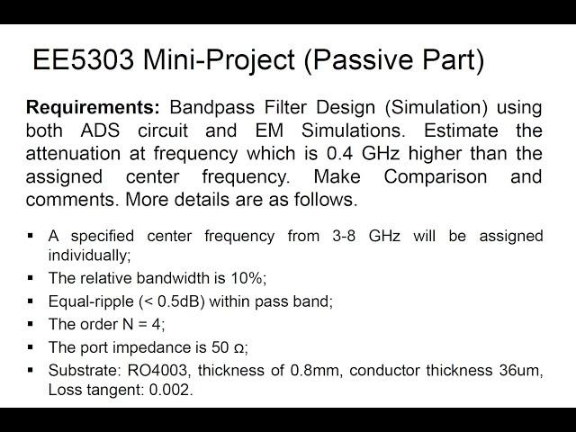 Guide of Bandpass Filter Design using ADS