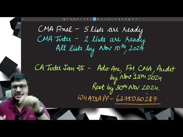 CA Inter Jan 25 and CMA Inter Final Dec 24 Important Questions List