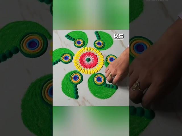 Easy and Simple Rangoli Ideas! Best Rangoli by Sangeeta ⭐ #shorts #easy #simple #short #goviral