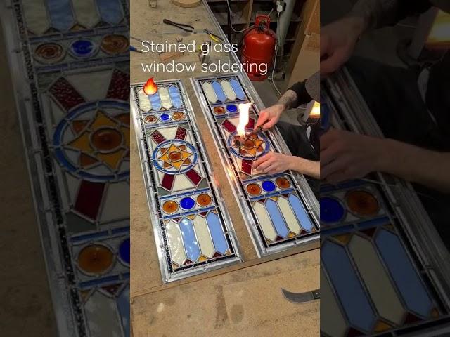 Traditional stained glass window making #stainedglass #maker #craft #antique #handmade #craftsman