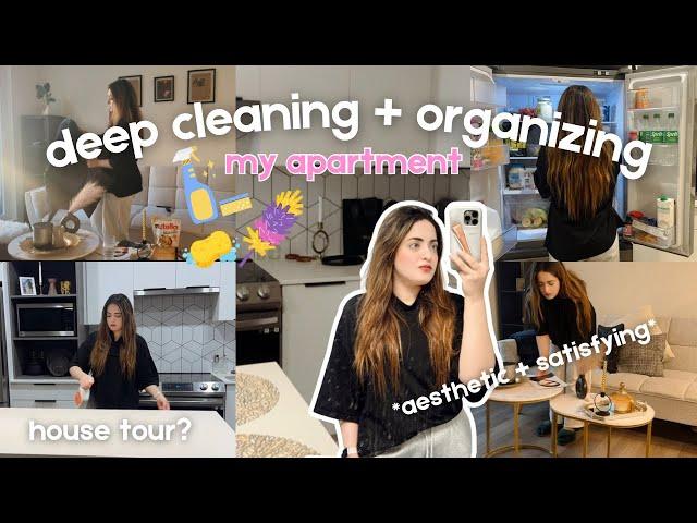 deep cleaning and organizing my apartment 🫧 + mini home tour