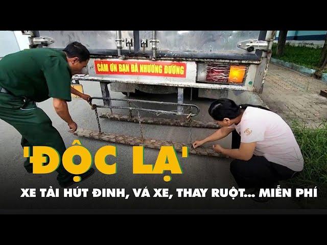 'Unique' truck that sucks nails, patches tires, changes tires... for free owned by a couple in Bi...