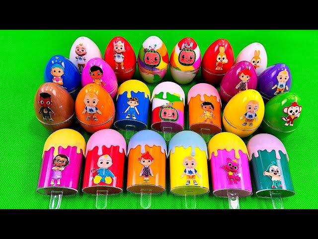 Rainbows Eggs  Transforming Pinkfong in Ice Cream with Rainbow SLIME Colorful! Satisfying, ASMR