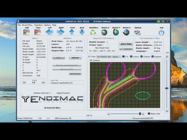 EndiCam Slicer - How is it works. Exhoust Manafold Full Process