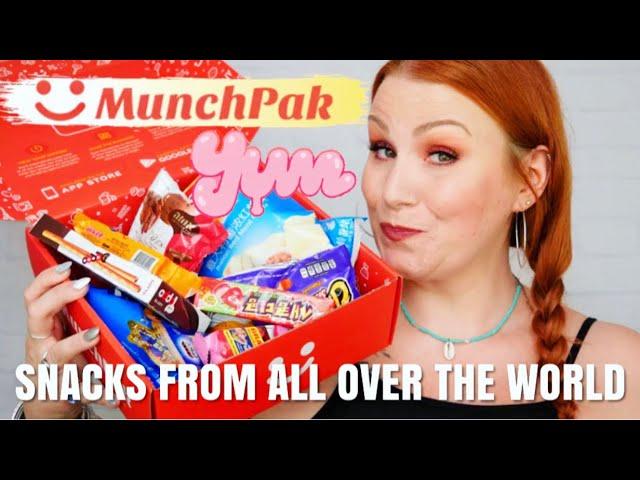 MUNCHPAK  'COOLEST SNACKS FROM AROUND THE WORLD' SUBSCRIPTION UNBOXING + TASTE TEST