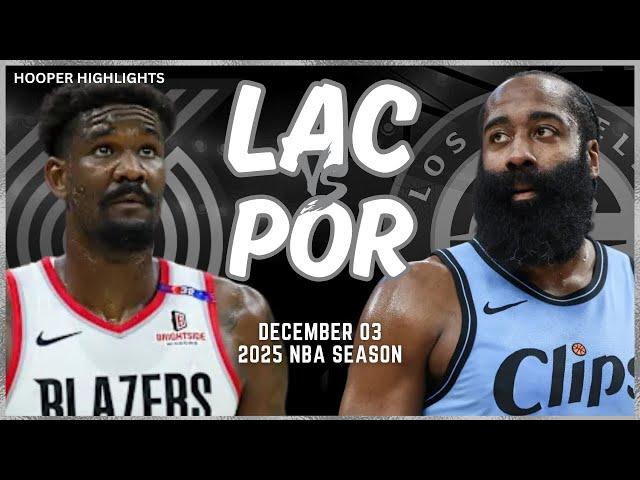 LA Clippers vs Portland Trail Blazers Full Game Highlights | Dec 3 | 2025 NBA Season