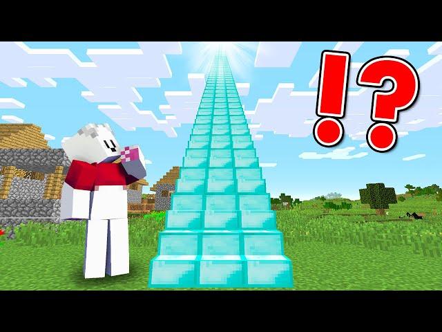 Minecraft: THE LONGEST DIAMOND STAIRCASE IN THE VILLAGE!