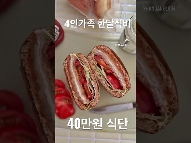 4인가족 한달식비 40만원 식단