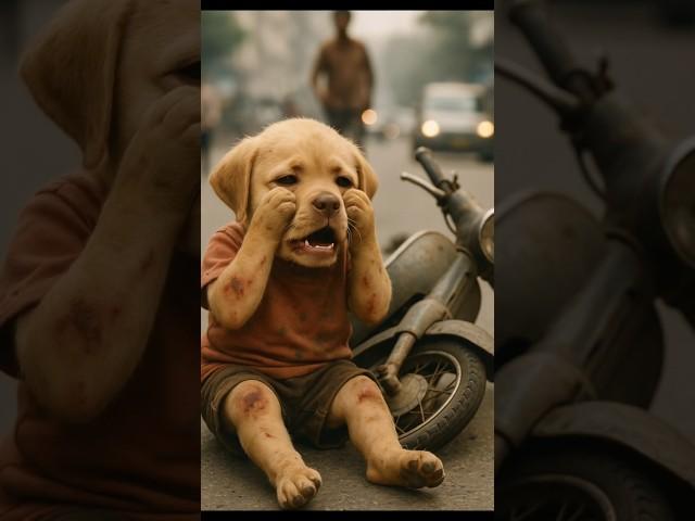 poor puppy’s frnd broken his old scooter  like comment and subscribe #shortsvideo #viralshort