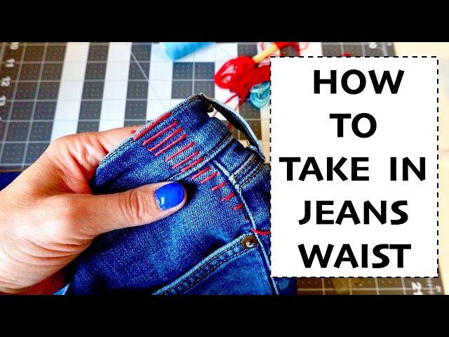 How to take in the waist of jeans | How to take in pant waist | Sewing Alterations & Clothing Hacks