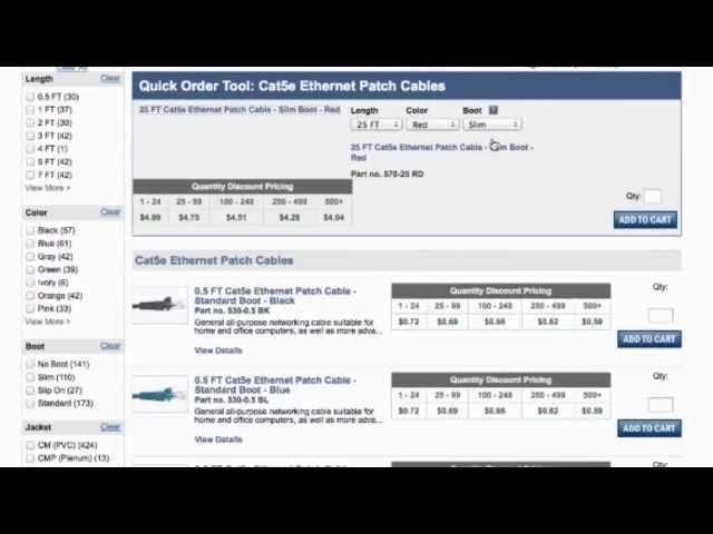 Quick Order Tool - ShowMeCables