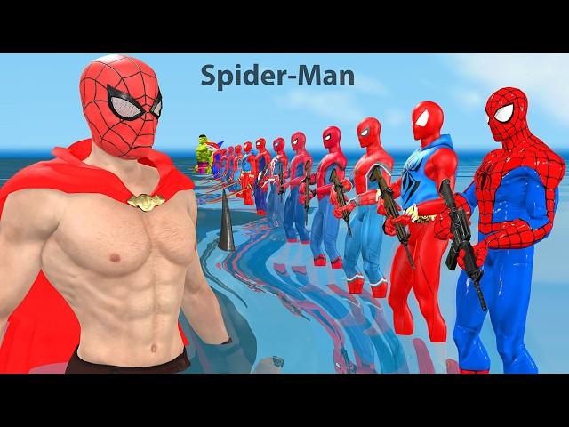 Spider-Man sick get help from Superman vs Hulk vs Superhero vs Venom vs Squid gameSiêu nhân nhện