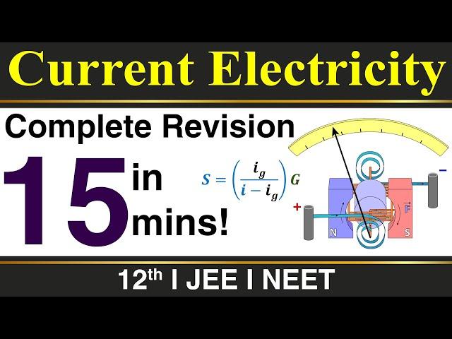 Current Electricity Revision in 15 mins Physics Class 12 | Narendra Sir (IITB 2003, Purdue Univ USA)