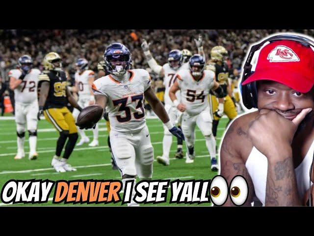 CHIEFS FAN REACTS TO! Denver Broncos vs. New Orleans Saints Game Highlights!!