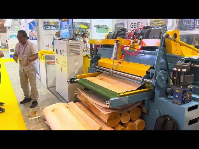 2023 Indonesia jarkata exhibition geelong plywood machinery veneer peeling machine