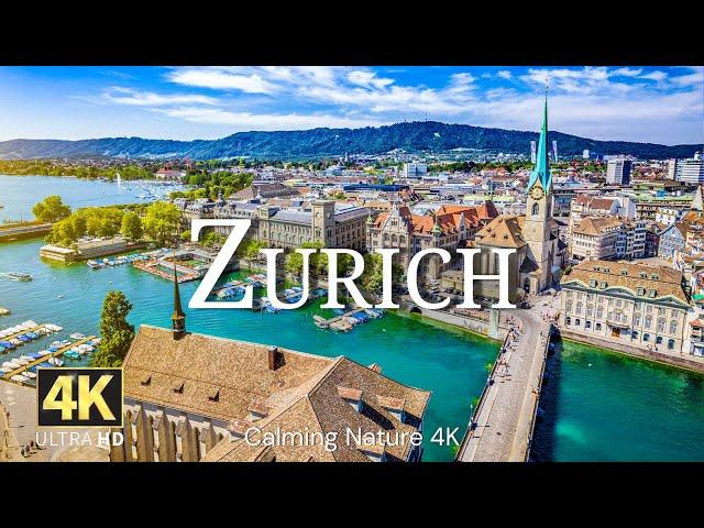 3 HOURS DRONE FILM: ZURICH 4K + Scenic Relaxation Film + Inspiring Cinematic Music