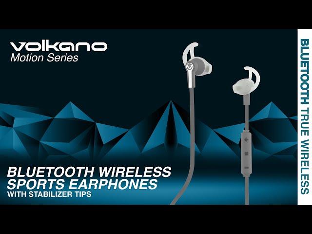 Bluetooth Wireless Sports Earphones with Stabilizer Tips | Motion Series | Volkano