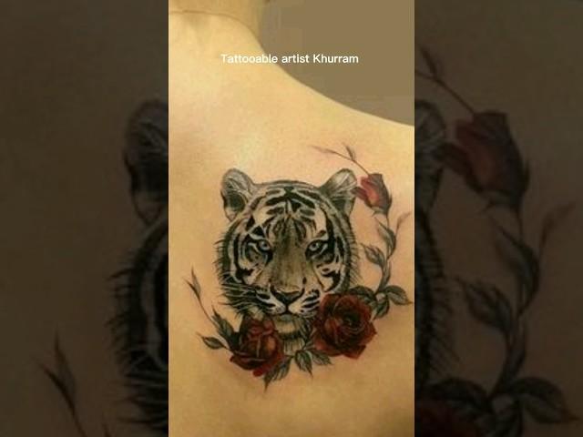 Tiger flower tattoo #tattoo #tattoos #short #shorts #youtubeshorts