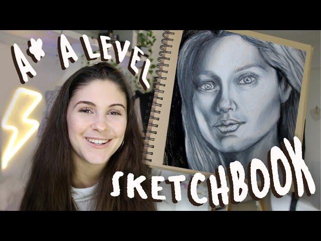 A* A Level Art Sketchbook Tour / Sketchbook Flip Through Art Exam Book (Highest Grade) *2020*