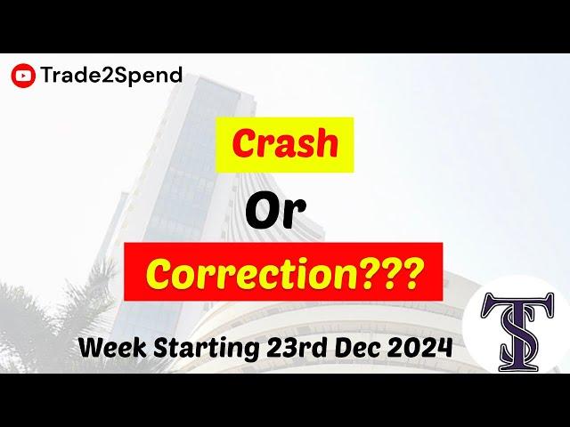 Market crash or correction | nifty weekly analysis and levels for week starting 23rd Dec