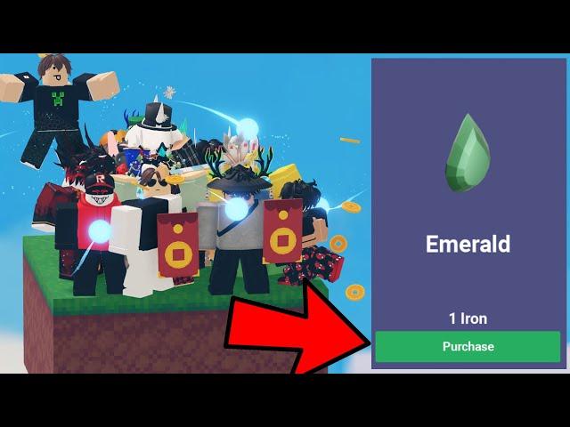 1v50, but you can buy Emeralds for 1 iron.. (Roblox Bedwars)