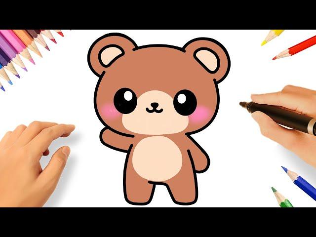 HOW TO DRAW KAWAII TEDDY BEAR EASY 