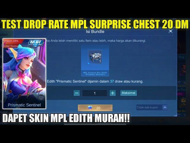 TEST DROP RATE MPL SURPRISE BOX MOBILE LEGENDS 2025! DAPET SKIN MPL EDITH MURAH BANGET MODAL 20 DM?