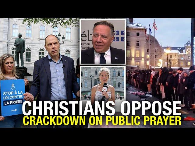 Police on site as Christians deliver petition against public prayer ban in Quebec City