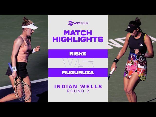 Alison Riske vs. Garbiñe Muguruza | 2022 Indian Wells Round 2 | WTA Match Highlights