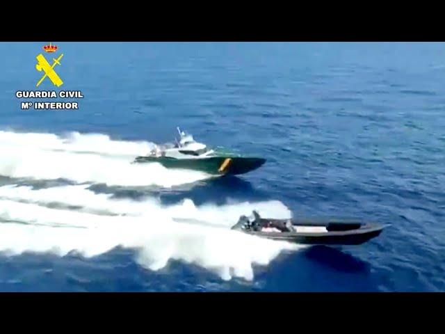 WATCH | High-speed boat chase during massive drug bust in Spain