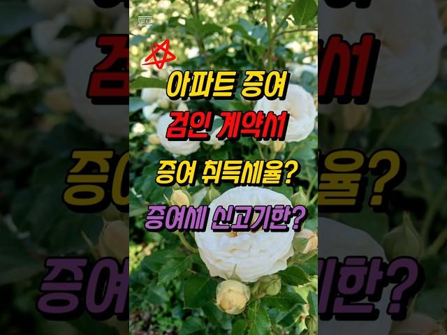 아파트 증여, 검인계약서, 증여 취득세율, 증여세 신고기한