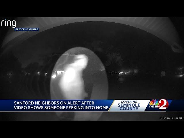 Neighbors in Sanford on alert after videos show a window peeper