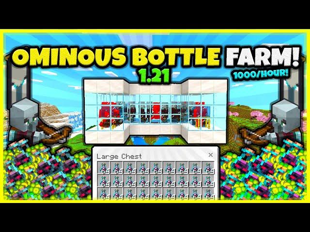 BEST OMINOUS BOTTLE FARM!! (1000/HOUR!) In Minecraft Bedrock 1.21