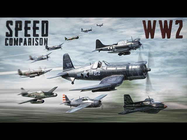 SPEED COMPARISON 3D: WW2 Aircraft 🪖