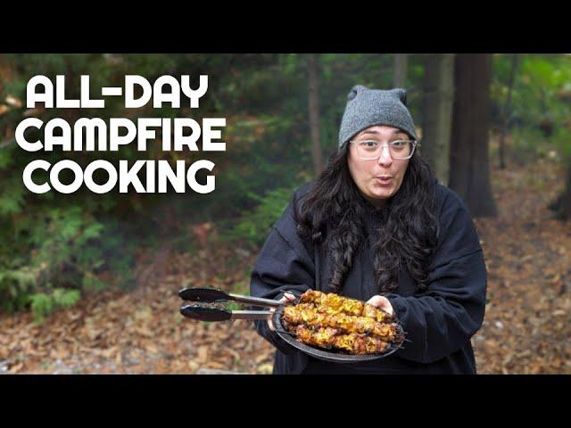 A Full Day of Campfire Cooking | Camping Meals | Camping Dessert| Inverhuron Provincial Park Camping