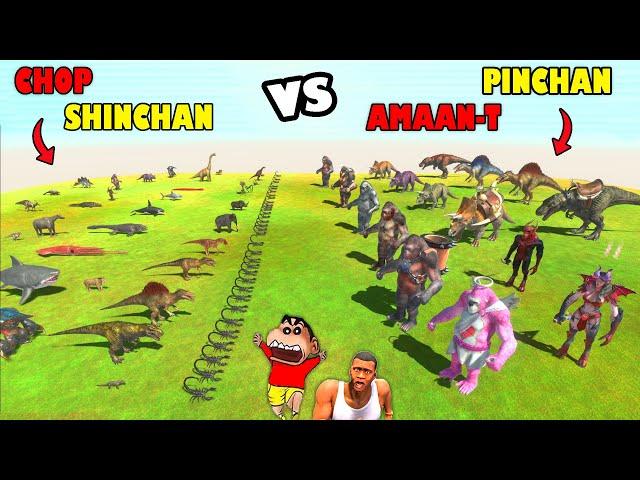 CHOP and SHINCHAN vs PINCHAN and AMAAN-T in Animal Revolt Battle Simulator ARBS HINDI