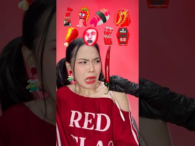 ASMR Mukbang  Random Red Food #shorts #food #asmr #mukbang #challenge #spicyfood #funny