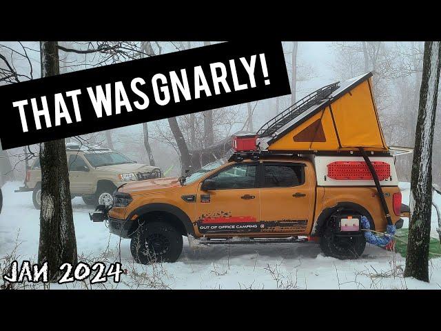 That Hill Was Crazy! | Snow Camping On Top Of A Mountain | @GFC | Ford Ranger FX4